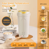 Ketel listrik portabel Stainless Steel, ketel listrik Mini 304, Ketel air panas, ketel kopi Mini elektrik dengan 4 kontrol suhu