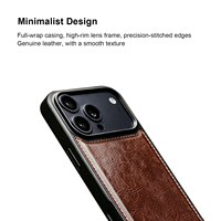 Étui en cuir intégral pour iPhone 18 17 Pro Max, finition lisse, protection renforcée de l'appareil photo et coque de protection ajustée