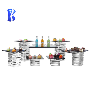 Livraison rapide Noir Acrylique <span class=keywords><strong>Buffet</strong></span> Présentoir Foshan Dessert Table Ensemble Gâteau Snack <span class=keywords><strong>Blanc</strong></span> Nourriture Acrylique Riser - Product Image 2