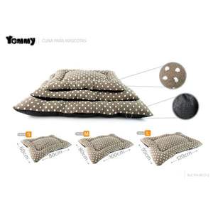 Set di 3 Tappetini per Cani in Velluto di Cotone Jacquard a Pois Marroni per Letti per Animali - Product Image 1