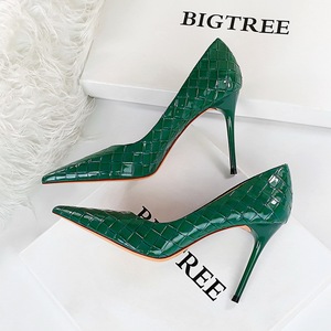 Tacones de aguja de seda de 3,74 pulgadas con incrustaciones de circón para vestido Oficina Trabajo Iglesia Boda Zapatos de noche - Product Image 2