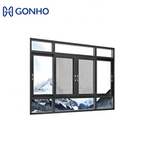 GONHO Grilles insonorisées horizontales à double vitrage et triple vitrage Fenêtres en aluminium et aluminium avec filet anti-moustiques