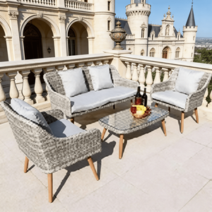 Juego de Sofás de Jardín de Cuatro Piezas, Moderno, de Alta Calidad, Duradero, Lavable y Ecológico para Uso en Exteriores - Product Image 4