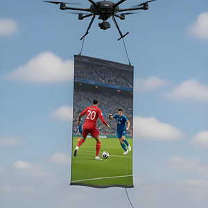 Flying LED Display P15-P31.25 Transparent Foldable IP66 Waterproof 1080P 3840Hz <b>Outdoor</b> Sky Mesh Screen Hologram for <b>Drone</b> Shows - Product Image 1