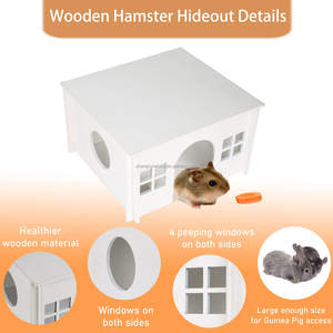 Piccola capanna per criceti in legno di animali per interni ed esterni gabbia per criceti riccio casa ventilata capanna in legno per criceti - Product Image 6