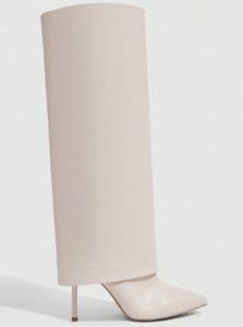 <span class=keywords><strong>Botas</strong></span> de tacón alto de aguja con punta, hasta la rodilla, con cierre de tiburón, color <span class=keywords><strong>beige</strong></span>, para mujer, al por mayor - Product Image 3