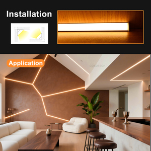 Perfil LED en Forma <span class=keywords><strong>de</strong></span> V con Difusor, Sin Enlucido, para Instalación Rápida <span class=keywords><strong>de</strong></span> Iluminación Lineal en Esquinas <span class=keywords><strong>de</strong></span> <span class=keywords><strong>Techo</strong></span> y Pared - Product Image 5