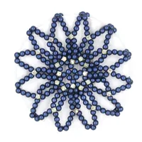 HB00003 Filet à chignon perlé fait main avec perles, élastique, pour la danse classique et les spectacles, accessoires de coiffure