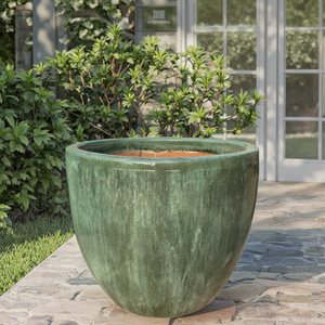 Ceramic Modern Round Flower Pots & Planters with Glazed Finish <b>All</b>-<b>Season</b> Multi-Size <b>for</b> Home Garden Hotels & Shopping Malls - Product Image 1