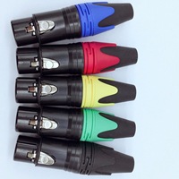Connecteur femelle Karnon à trois broches filetées en cuivre - Prise XLR pour microphone et haut-parleur