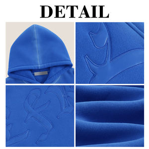 Ensemble sweat-shirt et pantalon de survêtement pour homme KIingSen OEM Klein Blue Winter Fleece respirant, peinture au pistolet, broderie, ample - Product Image 6