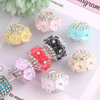 Perles en forme de rose à trou droit pour DIY : chaîne de téléphone portable, porte-clés, sac, stylo