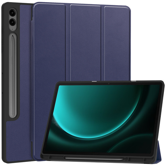Tablet Smart Case PU Leather Tri-Fold for Samsung Tab S9 S10 LITE FE S8 S7 S6 A9 A8 11inch PC Hard Shell Solid Color Flip Cover