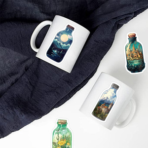 50pcs Thế giới trong chai stickers-thẩm Mỹ phong cảnh phim hoạt hình đề can cho chai nước, máy tính xách tay, scrapbooking, Tumbler - Product Image 6