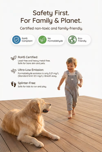 Tarima de WPC Gris Moderna Antideslizante para Piscina, Suelo Impermeable de Tubo Redondo Compuesto para Jardín Contemporáneo - Product Image 6