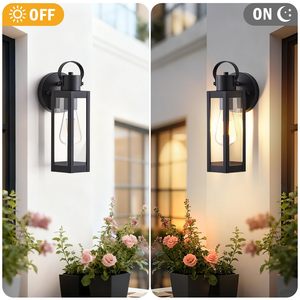 Lámpara de Pared LED Dusk Dawn Negra, IP65 Impermeable, de Acero Inoxidable y Policarbonato, Ángulo de Haz de 20 Grados, CRI 90, para Jardín - Product Image 4
