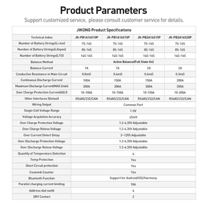 نظام إدارة البطارية الذكي JIKONG BMS مع موازن نشط 8S-16S بقدرة 100A/150A/200A/300A لبطاريات <span class=keywords><strong>LiFePO4</strong></span> بجهد 48 فولت وتيار 200 أمبير - Product Image 3