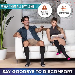 OEM Compression Stocking for Varicose Veins Support for Pregnancy Travelling Knee High Graduated Compression Sport Running Socks - Product Image 4