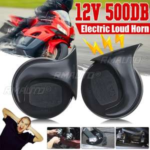2 Bocinas de Aire Eléctricas de 500db y 12V para Auto, Barco, Motocicleta, Bocina de Caracol, Alarma Fuerte, Señal Sonora de Doble Tono - Product Image 1