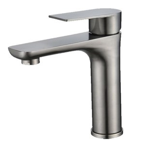 Grifo de lavabo de acero inoxidable con una sola manija, montado en el encimera, con válvula de cerámica, para lavabo de baño. - Product Image 5