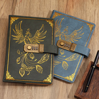 Carnet de notes A5 avec mot de passe, motif Phénix, NAB07, couverture en simili cuir Shuangluo, 100 feuilles, cadeau pour le bureau, les réunions d'affaires