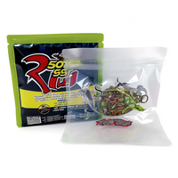 Sac d'emballage de ver d'appât de pêche en plastique souple transparent à fermeture éclair, sac d'emballage pour leurre de pêche, swimbait powerbait
