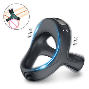 Vente flash - <span class=keywords><strong>Anneau</strong></span> de retardateur en silicone rechargeable par USB pour homme, triple verrouillage croisé, <span class=keywords><strong>anneau</strong></span> de sperme avec fonction douce, nouveau design - Product Image 1