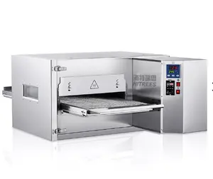 Oven Pizza pemanas Gas 18 inci paling populer 2023/convetive menyampaikan Pizza Oven/ Conveyor sabuk Oven Pizza