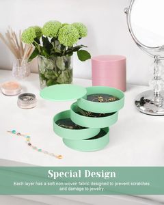 New Rotating Four-Layer Eco-friendly Plastic Jewelry Packaging Box with Rectangle Design for Jewelry Display - Product Image 2