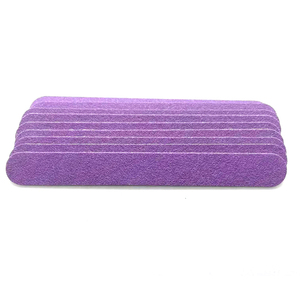Middle Size 13cm Double Rectangle Straight Mini Nail File Disposable Wooden Purple Emery Board