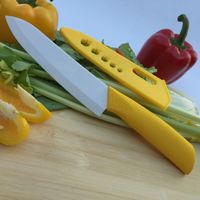 Ensemble de couteaux à légumes en céramique avec étuis pour chaque lame, couteau de cuisine écologique pour enfants, manches en ABS+TPR