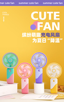 Summer Cartoon Cute Portable Cute Fun Electric Fan Dormitory Desktop USB Indoor and Outdoor Classroom Dormitory Fan