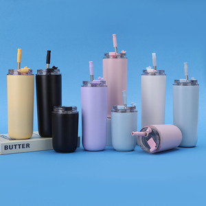 304 in acciaio inox portatile paglia tazza Anti-goccia sottovuoto isolato Thermos per ufficio Business moderno di alta apparenza per i viaggi - Product Image 1