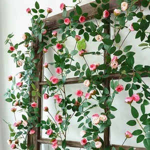 ดอกกุหลาบประดิษฐ์แบบเถาวัลย์ สูง 1.8 เมตร ดอกไม้ผ้าไหมเสมือนจริง สำหรับตกแต่งงานแต่งงานและบ้าน - Product Image 4