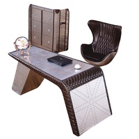 Chaise et bureau de style aviateur rétro industriel de luxe pour bureau à domicile et salon, style loft, fabriqué en Chine