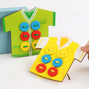 Juguete de Madera Ecológico y Colorido para Niños, Juego de Enhebrar Cuerdas, Atar Cordones y Botones, Desarrolla la Coordinación Ojo-Mano - Product Image 3