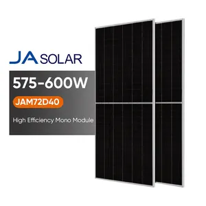 Módulo de painel solar fotovoltaico JA Befacial vidro duplo 590W 595W 600W Mono Europa Armazém Estoque cotações lista de preços da China