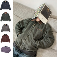 Veste robuste et épaisse en toile de canard Detroit J97, style vintage délavé et vieilli, pour le travail et les activités sportives