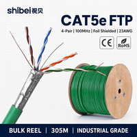 Cable de Red Ethernet Shibei CAT5e F/UTP Blindado, Sólido, 4 Pares, 24AWG, Cobre, 305m, para Sistema de Seguridad CCTV, Precio de Fábrica