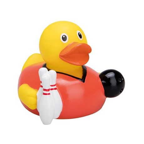 Custom Logo PVC Rubber Duck Bowling Bath Tub Toys Baby Bath Toy for Playing Feature Squeeze for Bath or Water Play