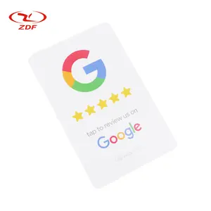 Silone Customized Printing Google Reviews Card PVC Smart NFC RFID Ntag213 215 216 Chip NFC Google Play Gift Card