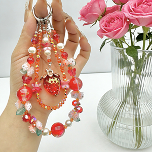 Chaîne de téléphone en cristal exquis, style multi-perles, bracelet en perles - Product Image 4