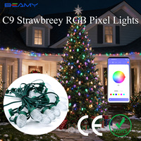 Guirnalda de Luces LED Pixel RGB Beamy C9 para Exteriores, Decoración Navideña con Forma de Árbol para Fiestas, Bodas y Hogar