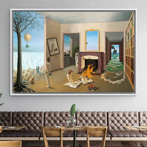 Modern Surreal <b>Canvas</b> <b>Wall</b> Decor - Flat Printed Artwork for Elegant Home,WHITE FRAMED <b>CANVAS</b> - Product Image 2