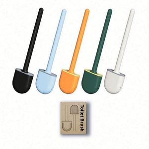 Mini brosse de toilette en plastique, brosse de nettoyage sans angle mort, poignée en acier amovible, écologique, peu encombrante, à fixer au mur - Product Image 6