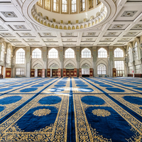 Tapis de prière jacquard écologique lavable et antidérapant pour mosquée, tapis tissé durable pour grandes surfaces de mosquées