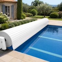 Automatische Polycarbonat-Schwimmbadabdeckung mit Lamellen für eingelassene Pools