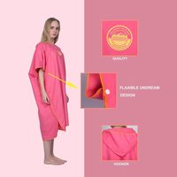 Poncho con capucha para adultos OEM de alta calidad, toalla súper absorbente RPET, bata cambiante, toalla, Poncho de Surf para playa