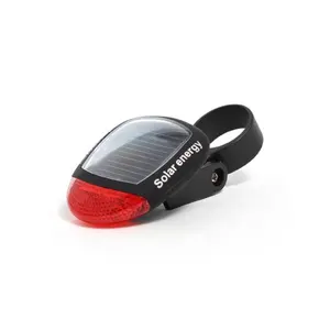 Solar Energy Rechargeable Red LED Bike Light Rear Lights for Bicycle
