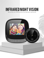 Vision nocturne 2.4 "écran LCD Smart électronique numérique porte cloche oeil caméra Photo enregistrement numérique judas porte visionneuse